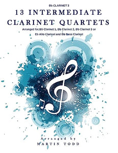 13 Intermediate Clarinet Quartets - Bb Clarinet 2 