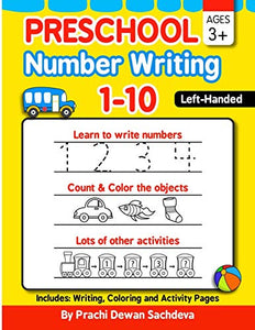 Preschool Number Writing 1 - 10, Left handed kids, Ages 3+ 