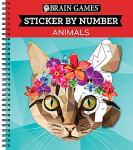 Brain Games - Sticker by Number: Animals (28 Images to Sticker) 