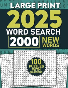 2025 Word Search for Adults Large Print, 2000 Words 