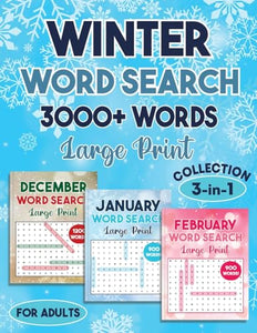 Winter Word Search 3000 + Words Puzzle Book Large Print 