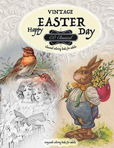 VINTAGE EASTER Classical coloring books for adults. Grayscale coloring books for adults 